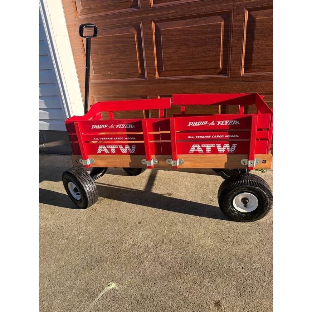 Classic Radio Flyer All-Terrain Cargo Wagon with thick rubber wheels